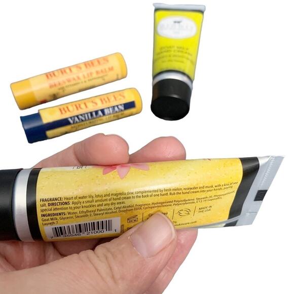 Lip Balm and Hand Cream Lot Burt’s Bees Dionis Goat Milk Hand Cream NEW 4 ITEMS - Picture 4 of 10